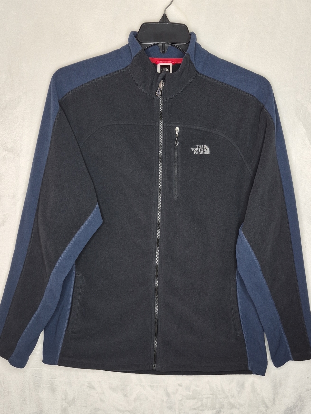 The North Face Full Zip Fleece Jacket Mens Large Black Navy Blue